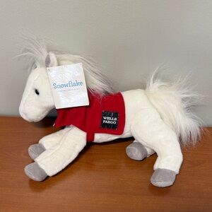 Wells Fargo Snowflake White and Red Stuffed Horse